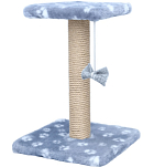 Когтеточка "Полка" с подставкой, 30 х 30 х 40 см, джут,  серая с лапками 5089555