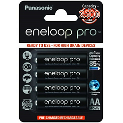 Аккумулятор PANASONIC R06 (2500mAh) BL-4 Eneloop pro BK-3HCDE/4BE (4/40/480)