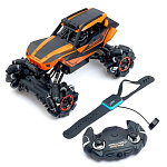 Машина р/у «Джип-акробат», 4WD, с управлением жестами, работает от аккумулятора, цвет оранжевый