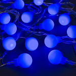 Гирлянда "Нить - с насадками" 5 м, «Шарики синие», свечение синее, 8 режимов, IP20