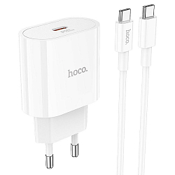 Сетевое ЗУ 1Type-C 3A HOCO C94A, Metro, Lightning <--> Type-C, белый
