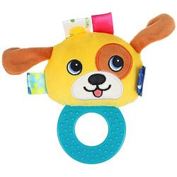 Погремушка мягкая с прорезывателем Крошка Я «Собачка», от 3 мес. 10652755