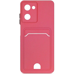Силиконовый чехол DF для Realme 10 (4G) DF rmCardCase-04 (coral) с отделением для карты