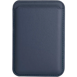 Кошелек для карт MagSafe Leather Wallet для Apple iPhone с анимацией кожаный, №02 Темно-Синий