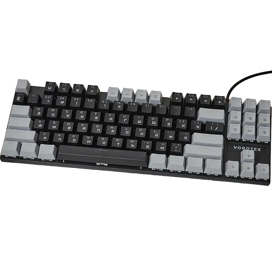 Клавиатура VOROTEX K87S Blue Switch, Чёрный, серый