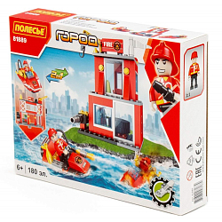 Конструктор ПОЛЕСЬЕ Город. Пожарная часть-1.2 , 180 эл.