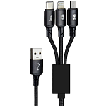Кабель USB <--> Lightning/MicroUSB/Type-C  1.0м ISA BX-31 черный, 5A
