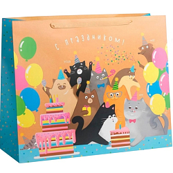 Пакет подарочный ламинированный, упаковка, «С Праздником!», XL 49 х 40 х 19 см