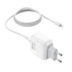Сетевое ЗУ 1USB/1Type-C BOROFONE BA46A, Premium, черный, кабель Type-C/Lightning