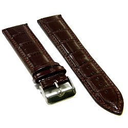 Кожаный ремешок NAGATA 22 мм коричневый, под рептилию