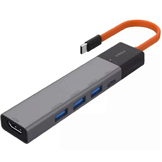 USB-Хаб Xiaomi MiiiW Type-C Hub Adapter 5 in 1 (3х USB 3.0 | HDMI 4K | 1x Type-C PD) MWCMA05