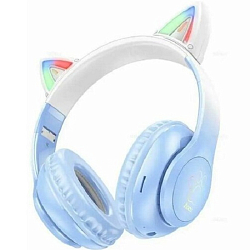 Наушники HOCO W42 Cat Ears, голубой