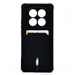 Задняя накладка SC304 с картхолдером для Xiaomi Redmi Note 14 Pro (black) (238760)