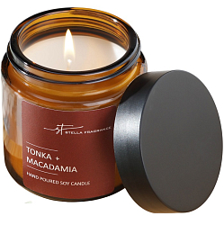 Свеча ароматическая в банке "TONKA MACADAMIA", соевый воск, 90 г, тонка и макадамия 7030429