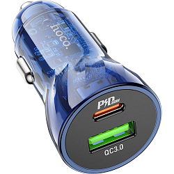 Авто ЗУ 1USB/1Type-C HOCO Z47A, синий, 30Вт, QC3.0, PD