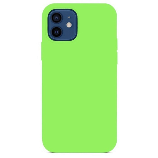 Задняя накладка Silicone CASE для iPhone 12 mini салатовый неон (не оригинал)