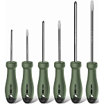 Набор отверток DELI HT1006L "Home Series Green" Deli, SL3x75+SL5x100+SL6x150+PH0x75+PH1x100+PH2x150, 6шт