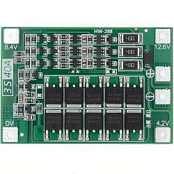 Защитная плата зарядного устройства 3S 40A Balance 18650 BMS