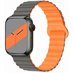 Силиконовый ремешок HOCO WA22 для APPLE Watch 38/40/41mm двухцветный, оранжевый, чёрный