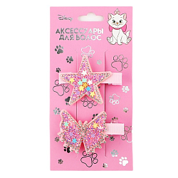 Заколка для волос, бабочка, звезда, 2 шт, 5.5 см, Коты аристократы 10048272