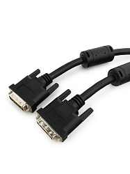 Кабель DVI-D <--> DVI-D  1.8м Cablexpert CC-DVI-BK-6 single link черный, экран, феррит.кольца, пакет
