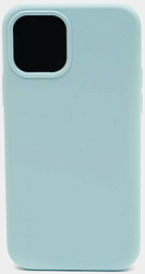 Силиконовый чехол SILICONE CASE для iPhone 12 Pro Max №21 бирюзовый, с закрытым низом