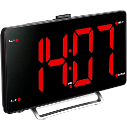 Радиобудильник Hyundai H-RCL246 черный LCD подсв:красная часы:цифровые FM