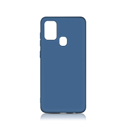 Силиконовый чехол с микрофиброй для Samsung Galaxy M21/M30s DF sOriginal-11 (blue) с микрофиброй