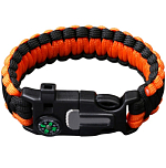 Браслет для выживания 4 в1 (паракорд, компас, свисток, огниво), 25.5×2.5 см, 3 м