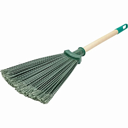 Веник синтетический веерный 29х26см, деревянный черенок 40см, еврорезьба, LAIMA EXPERT, 601830