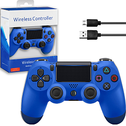 Геймпад БП для SONY PS4 синий (no logo)