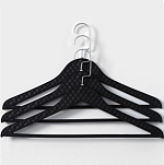 Плечики для одежды LaDо́m Eliot, 44×24 см, набор 3 шт,  чёрный 9789569