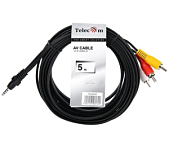 Кабель Jack 3.5 <--> 3RCA 5.0м TELECOM
