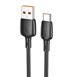 Кабель USB <--> Type-C  1.0м BOROFONE BX93 Super power, черный, 6.0A, PD 100Вт
