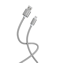 Кабель USB <--> microUSB  1.0м SMARTBUY S02 серый  (iK-12-S02dg)