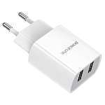 Сетевое ЗУ 2USB 2.1A BOROFONE BA53A, Powerway, белый