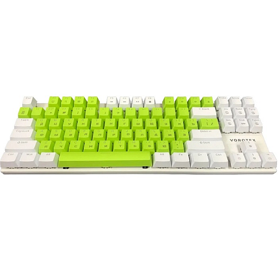 Клавиатура VOROTEX K87S Blue Switch, Зелёный,белый