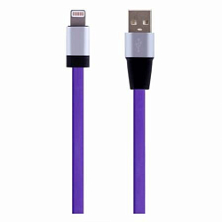 Кабель USB <--> Lightning  1.2м PERFEO (I4505) плоский фиолетовый