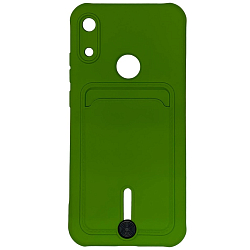 Задняя накладка ZIBELINO Card Holder для Honor 8A/8A Prime/8A Pro/Y6 2019/Y6S салатовый  с выталкивателем