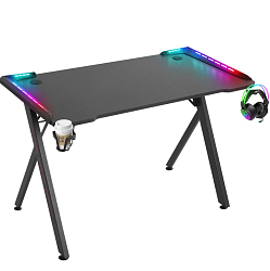 Стол игровой Defender Extreme RGB (110x65см./ подсветка/ подвесы для кружки+гарнитуры/ черный)
