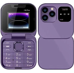Телефон МИНИ i16 PRO mini раскладушка фиолетовый