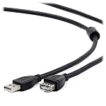 Кабель-удлинитель USB  3.0м Pro GEMBIRD/CABLEXPERT CCF2-USB2-AMAF-10, черный, пакет