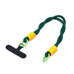 Шнурок на руку плетеный (dark green/orange)