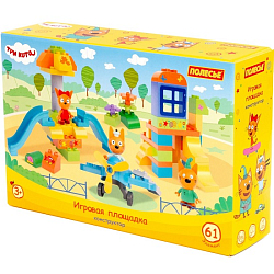 Конструктор ПОЛЕСЬЕ "Макси" - "Три кота. Игровая площадка" (61 элемент) 