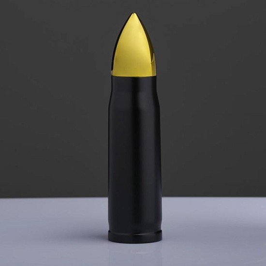 Термос "Пуля", 450 мл, чёрный, 7х7х28 см 1366948