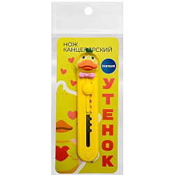 Нож канцелярский "Утенок" ширина лезвия 9 мм УТМ01441368