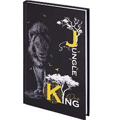 Блокнот А5 (134х206 мм), 80 л., твёрдый, клетка, STAFF, "Lion", 114412