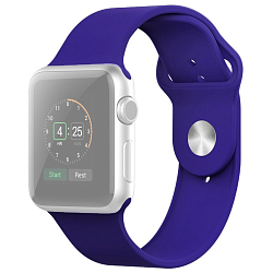 Силиконовый ремешок для Apple Watch (42/44mm) (38 ледяной океан-синий)