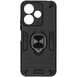 Задняя накладка DF для Xiaomi Redmi 13 (4G)/Poco M6 (4G) DF xiArmor-11 (black) с кольцом и держателем