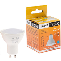 Лампа светодиодная ECOLA Reflector GU10 10W/4200K (композит) 57x50 (1/10/100)